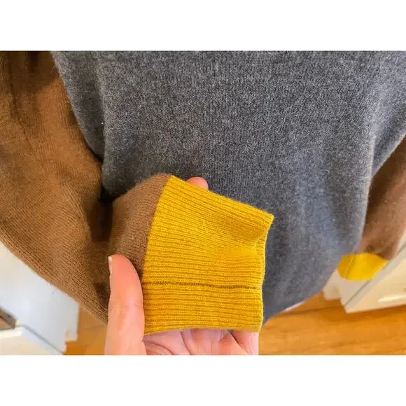 Toad & Co Lambswool Blend Colorblock Neutrals Trillium Crewneck Sweater, S - Picture 5 of 12